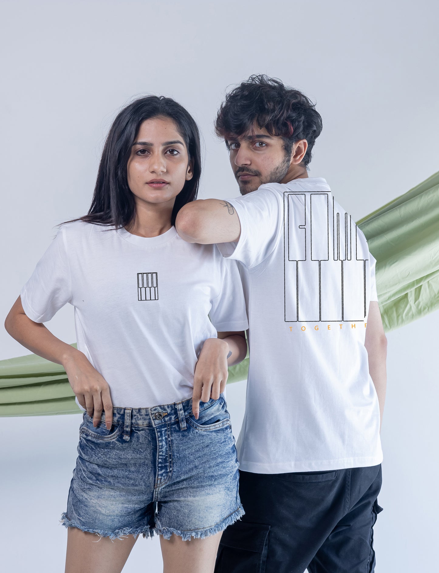 COME TOGETHER-WHITE-COUPLE TEE