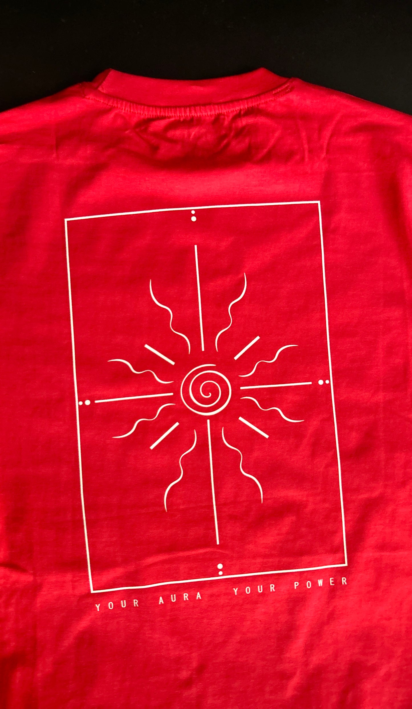 YOUR AURA YOUR POWER-RED-COUPLE TEE