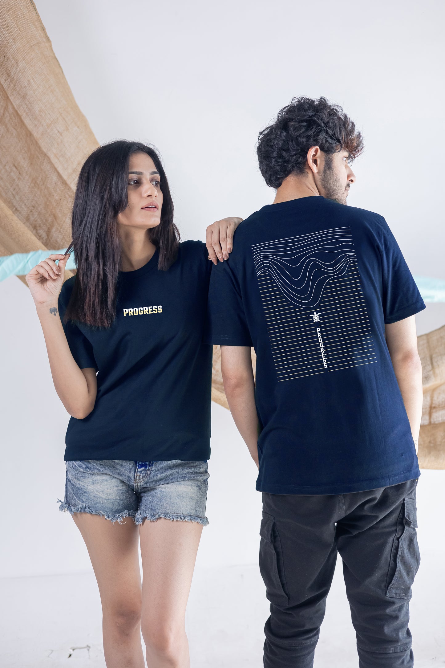 PROGRESS-NAVY-COUPLE TEE