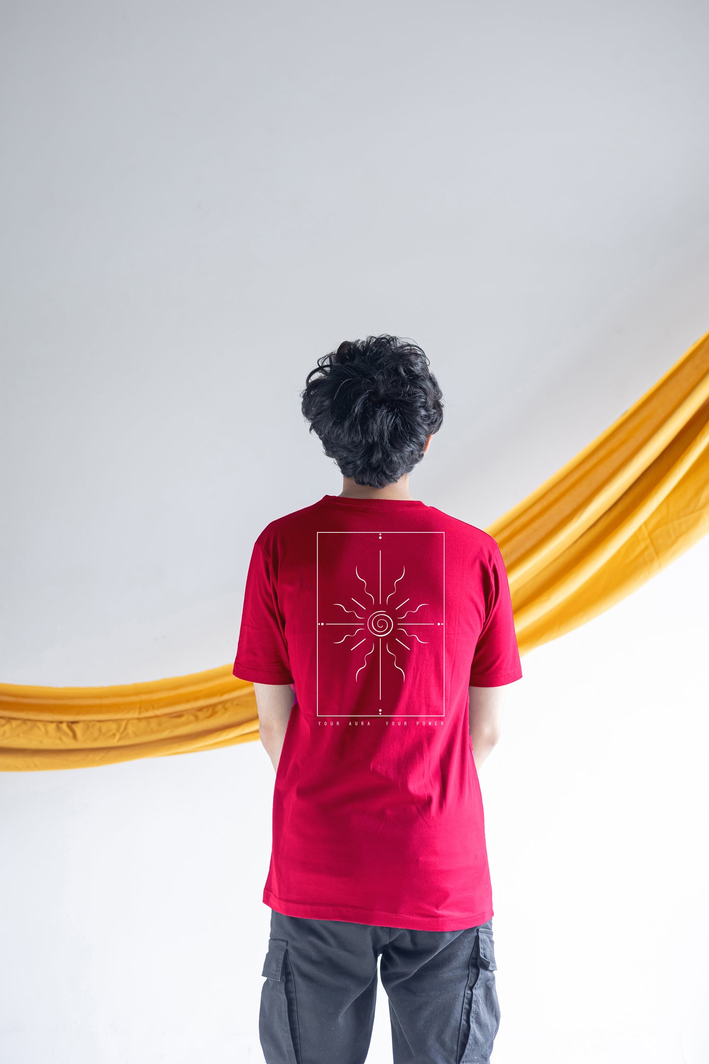 YOUR AURA YOUR POWER-RED-COUPLE TEE