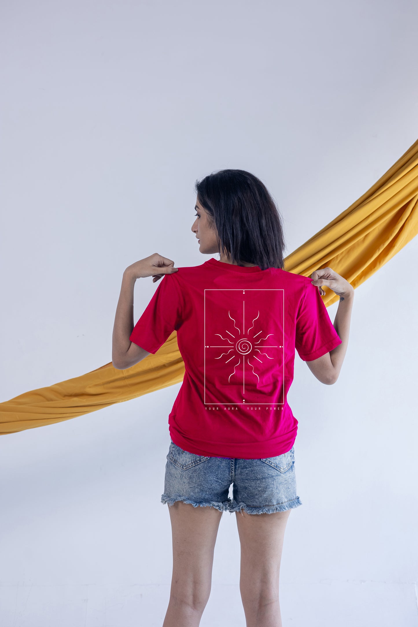 YOUR AURA YOUR POWER-RED-COUPLE TEE