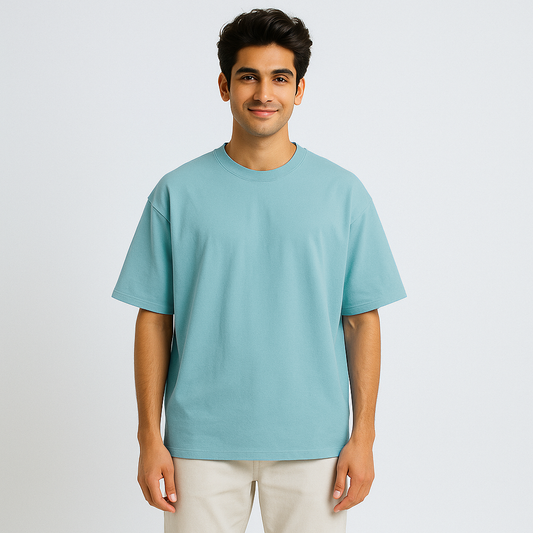Custom message tee-Blue Breeze(Oversized)