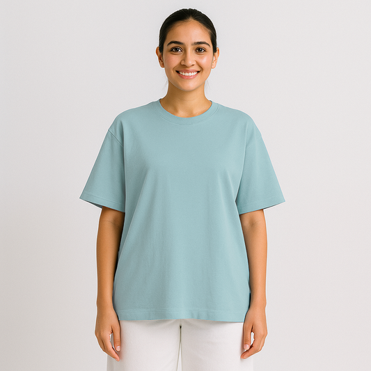 Custom message tee-Blue Breeze(Oversized)(W)