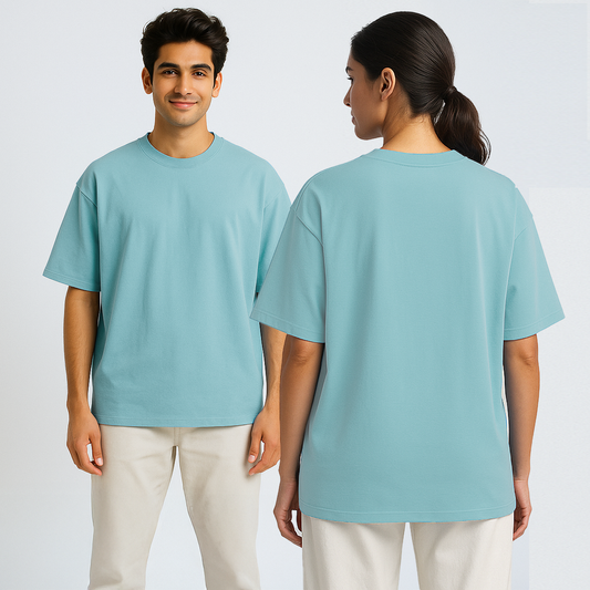 Custom message tee-Blue Breeze(Oversized)(COUPLE)