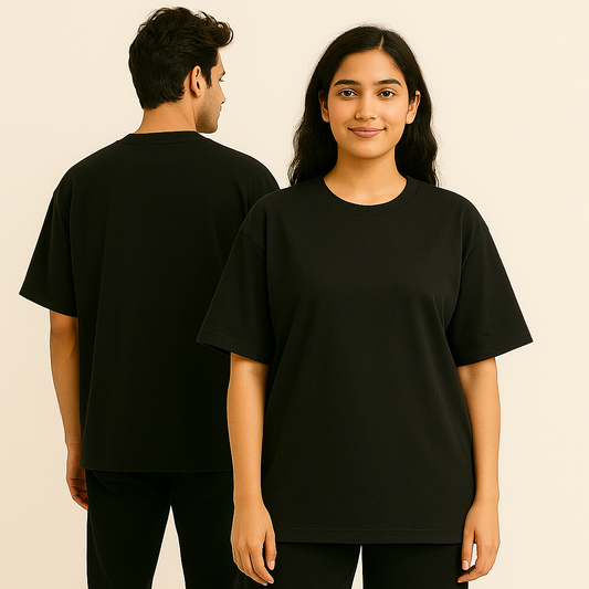 Custom message tee-Soot Black(Oversized)(COUPLE)