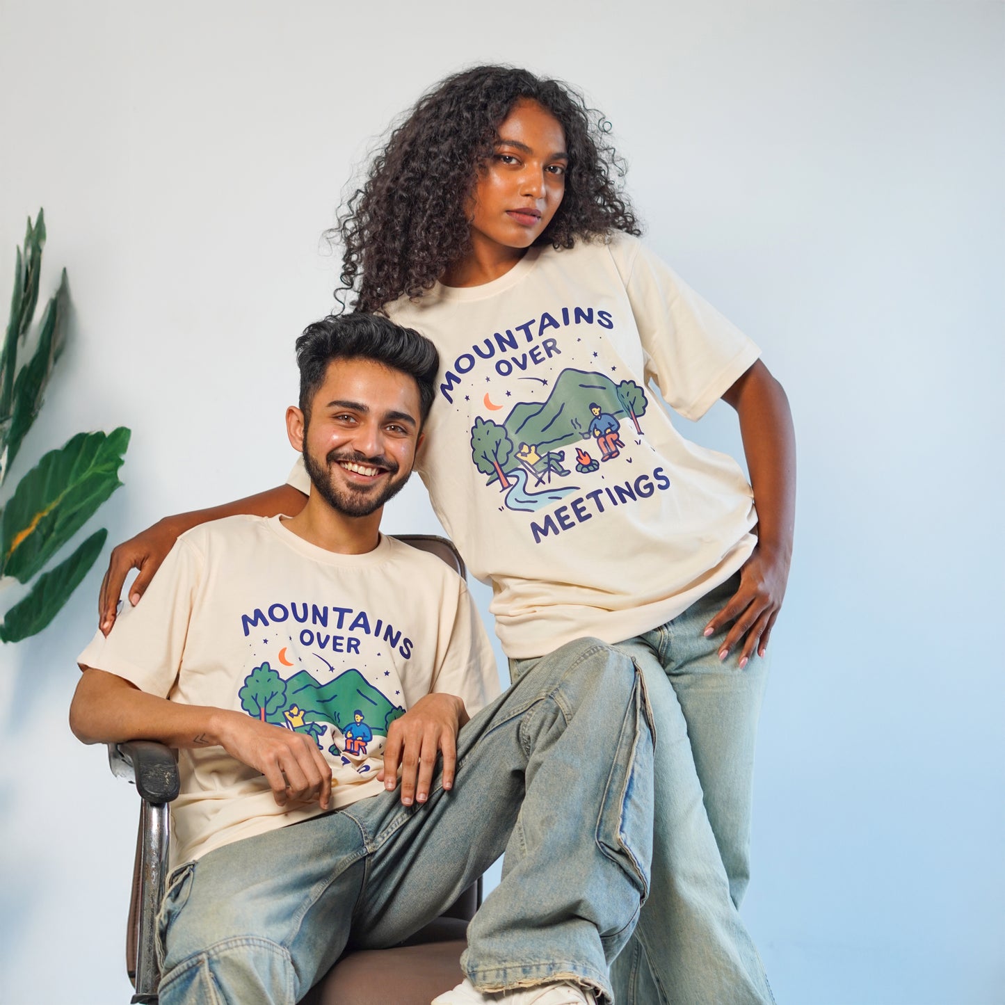 Mountains Over Meetings-Couple Tee