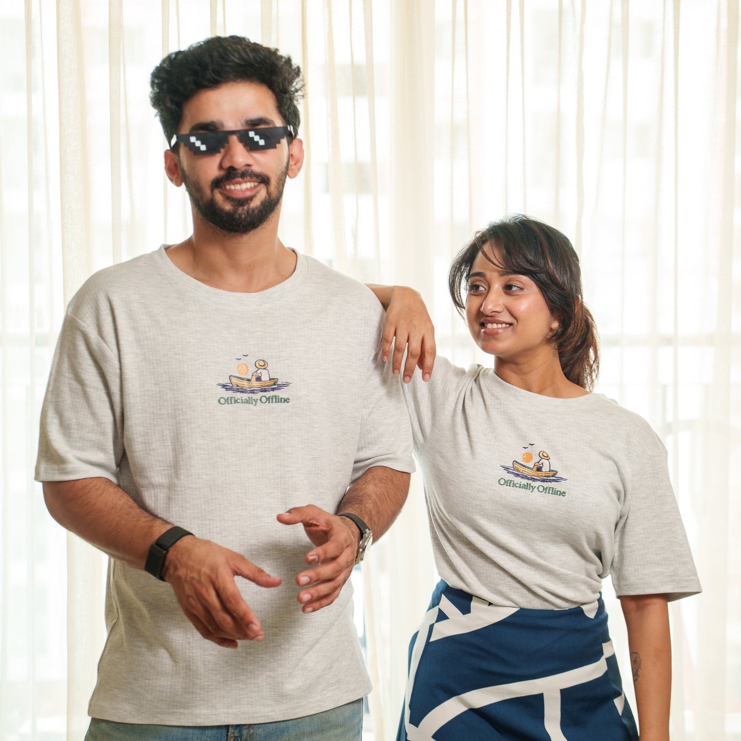 Officially Offline-Couple Tee