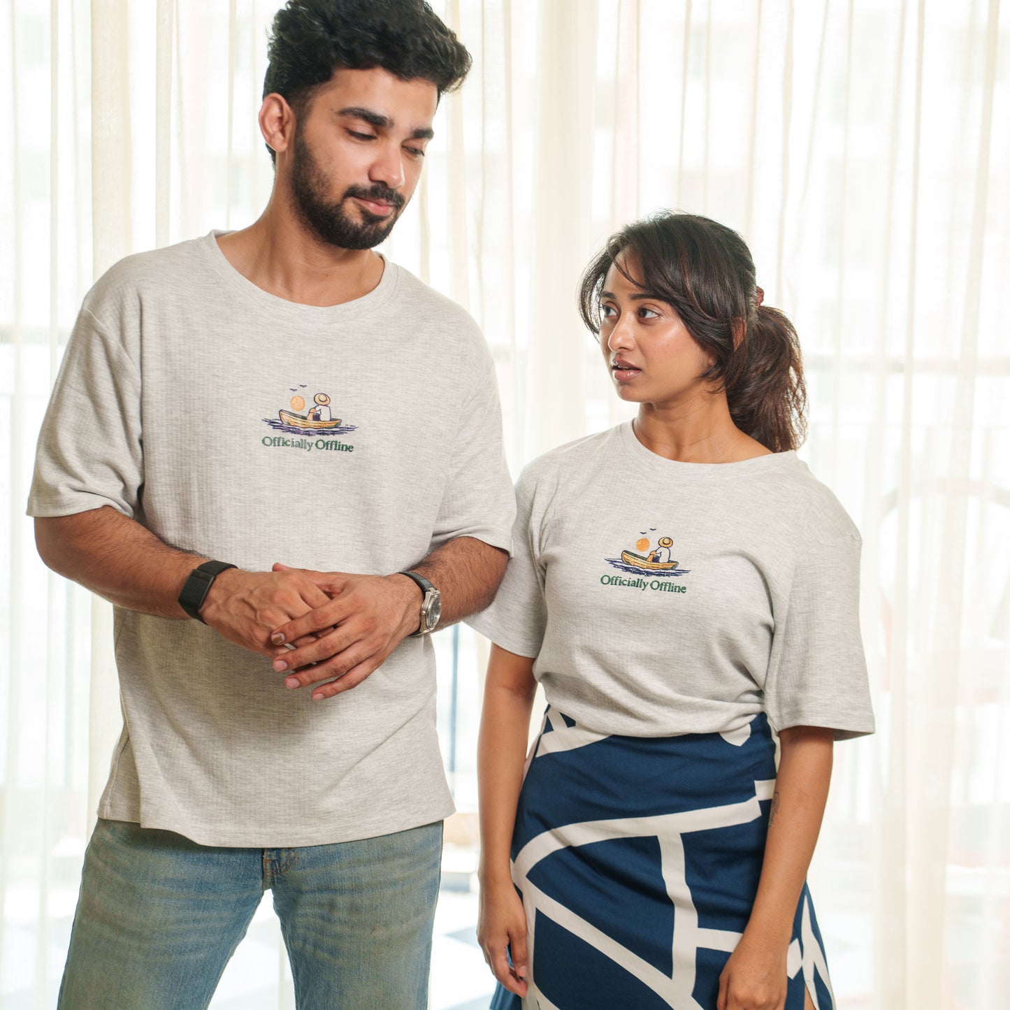 Officially Offline-Couple Tee