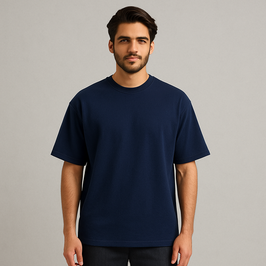 Custom message tee-Deep Navy(Oversized)