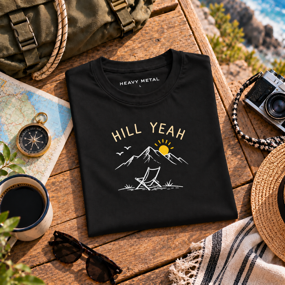 Hill Yeah printed T-shirt flat lay