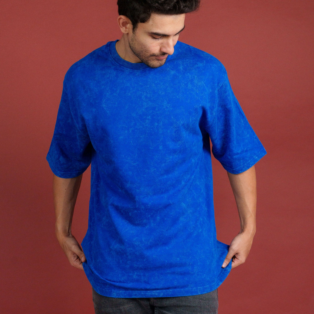 Royal Blue optical wash Men detail