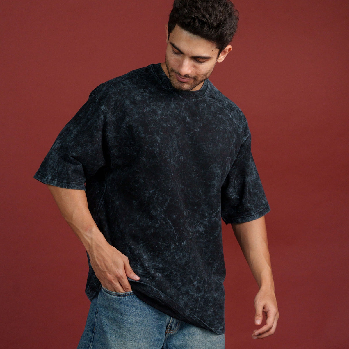 Black optical wash Men detail