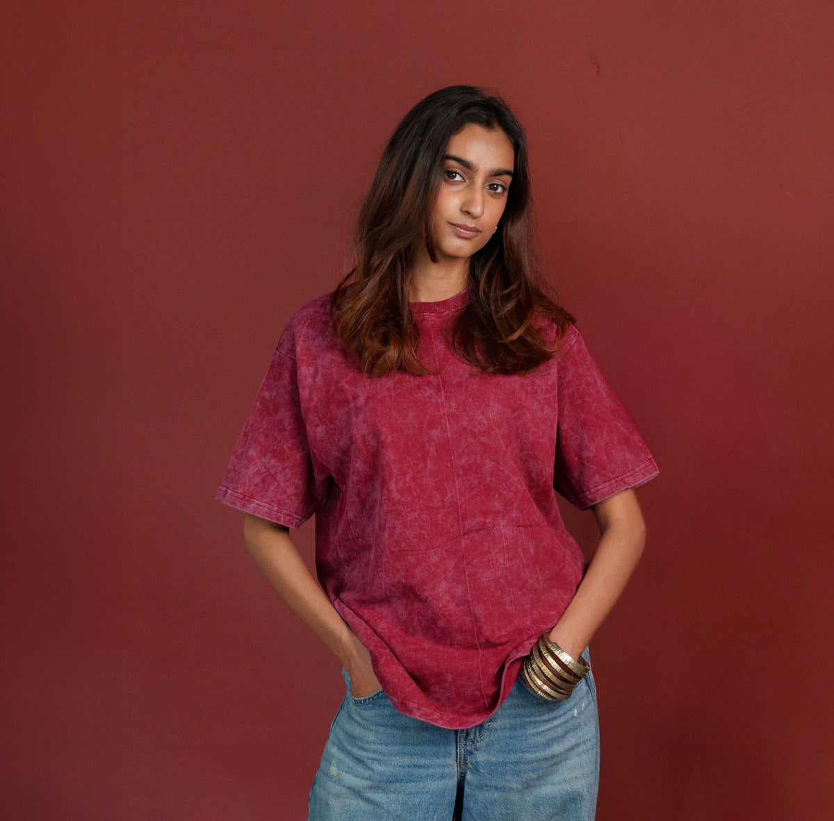 Maroon optical wash Women model