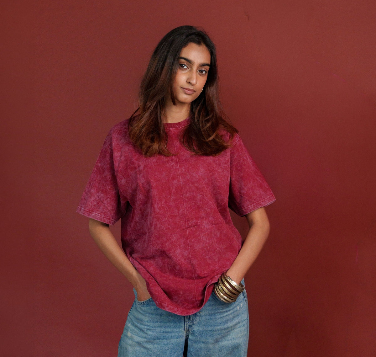 Maroon optical wash Women detail