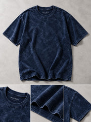 Navy Blue optical wash flat lay and fabric details