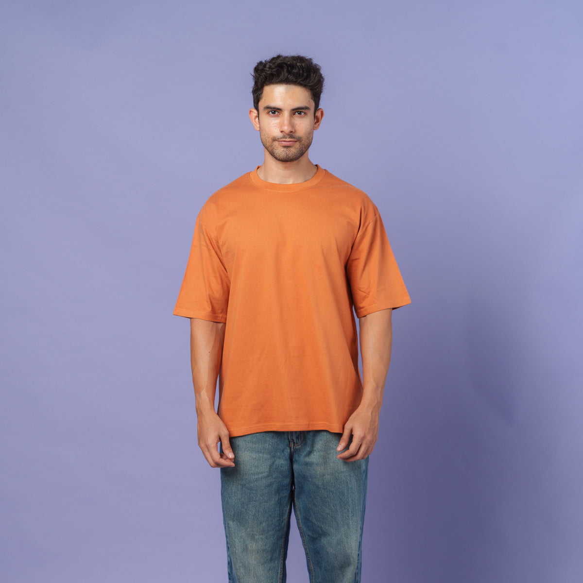 Sandstone Brown relaxed fit Men model