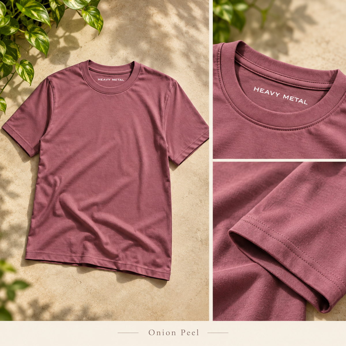 Onion Peel solid tee collage