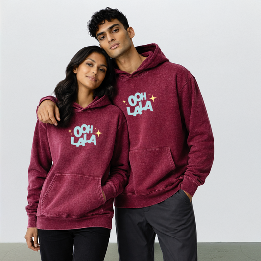 Ooh Lala – Acid Washed Hoodie(COUPLE)