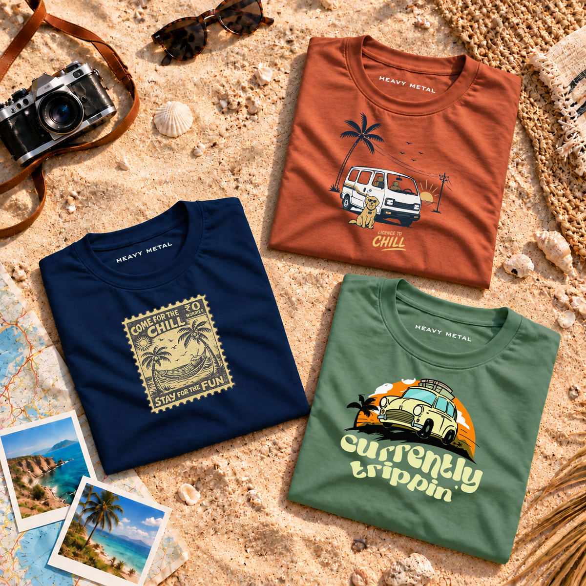 Road Trip Club Pack of 3 Printed Tees