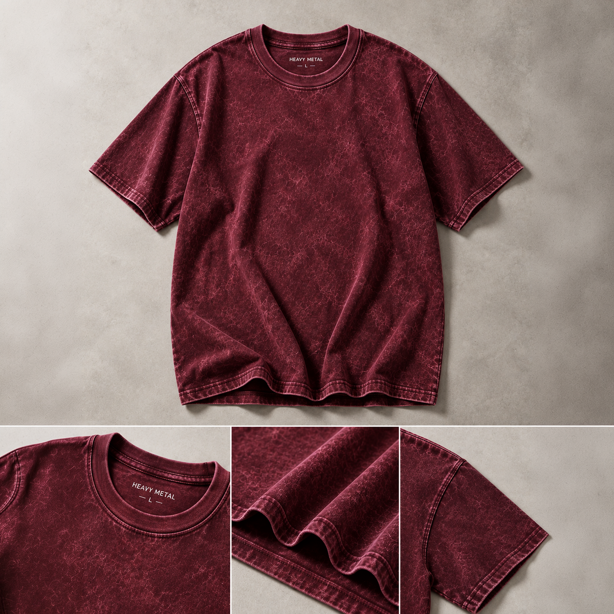 Maroon optical wash tee