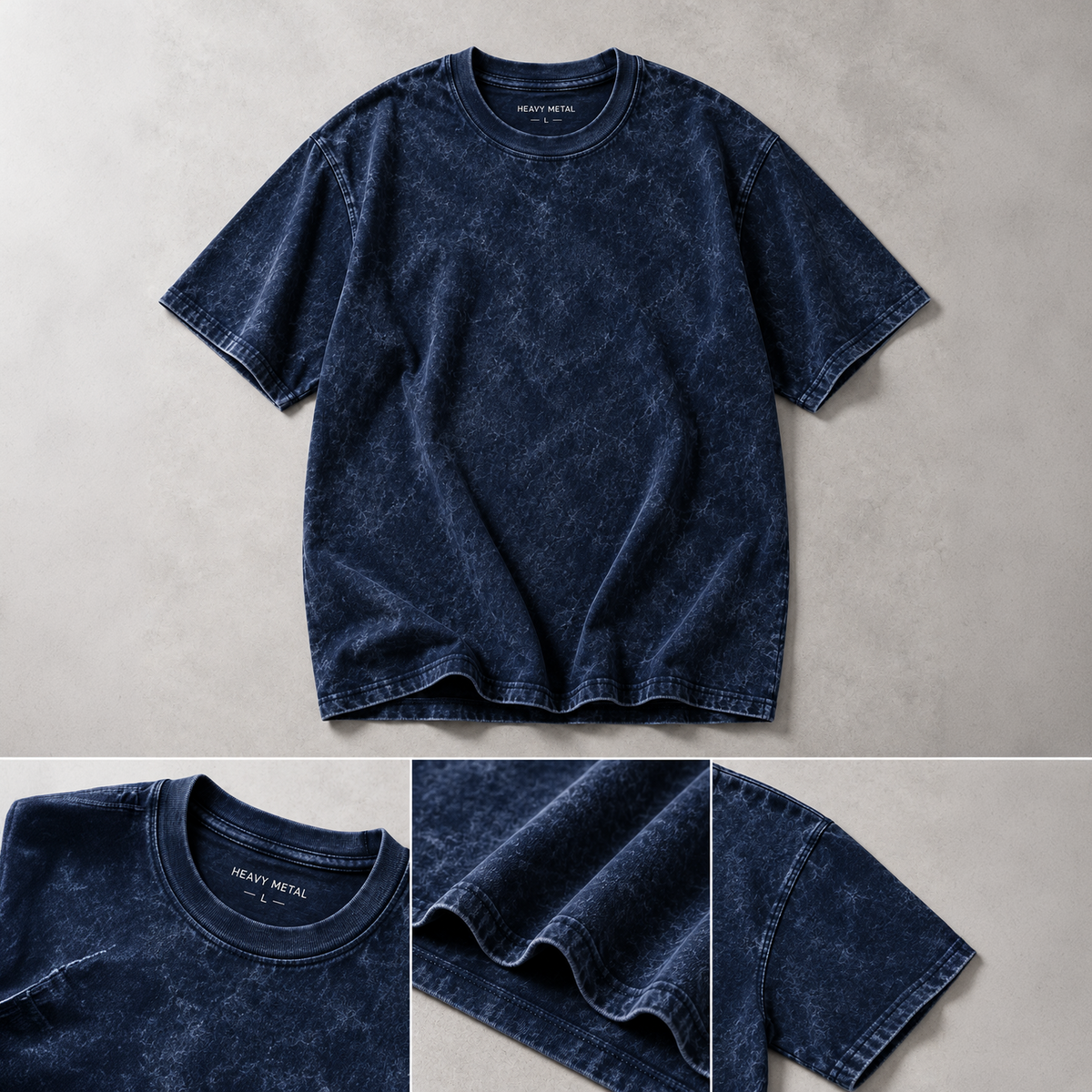 Navy Blue optical wash tee