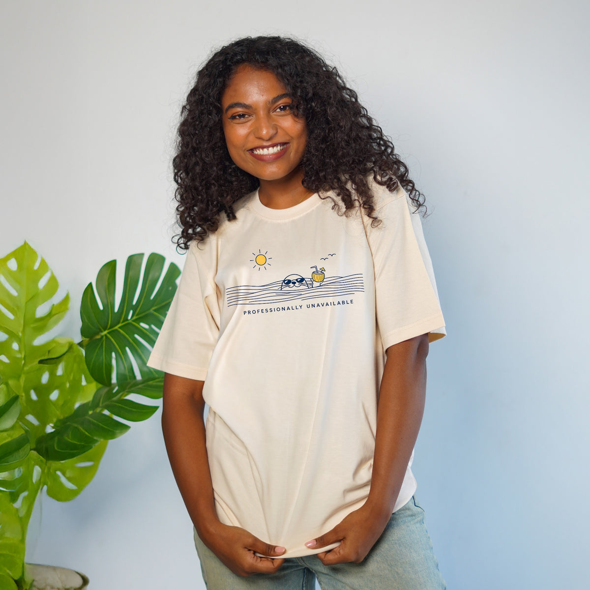 Professionally Unavailable printed tee women